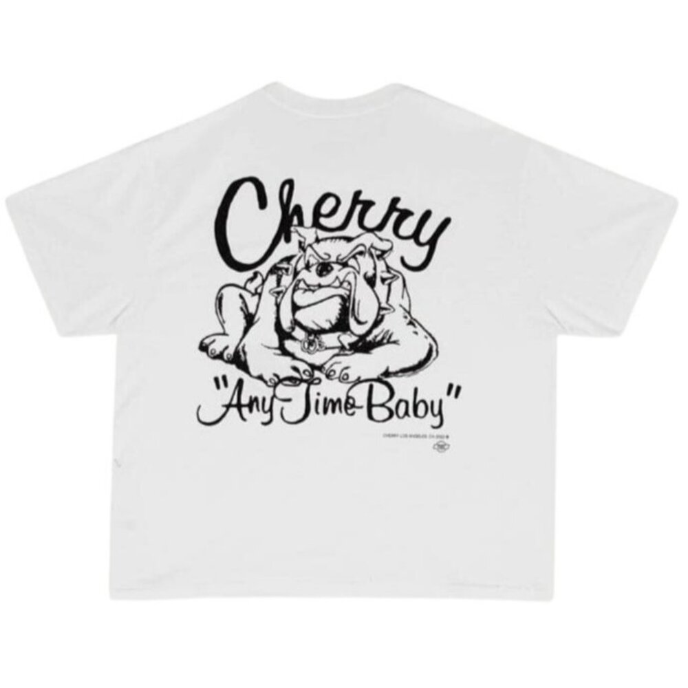 Cherry LA Any Time Baby Bulldog T-Shirt in White